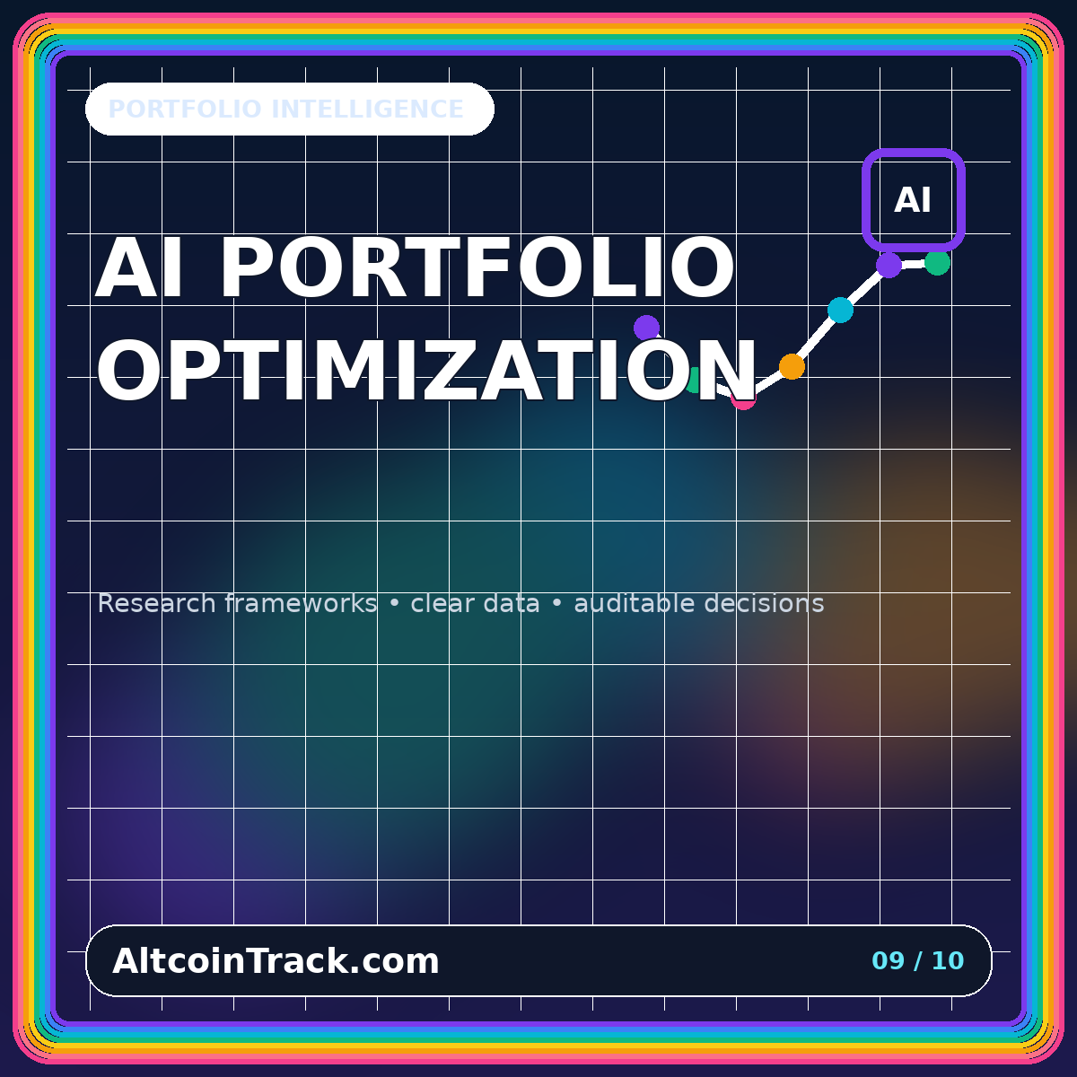 Neon typography card for AI Altcoin Portfolio Optimization: Inputs, Constraints, Explanations, and Model-Risk Controls
